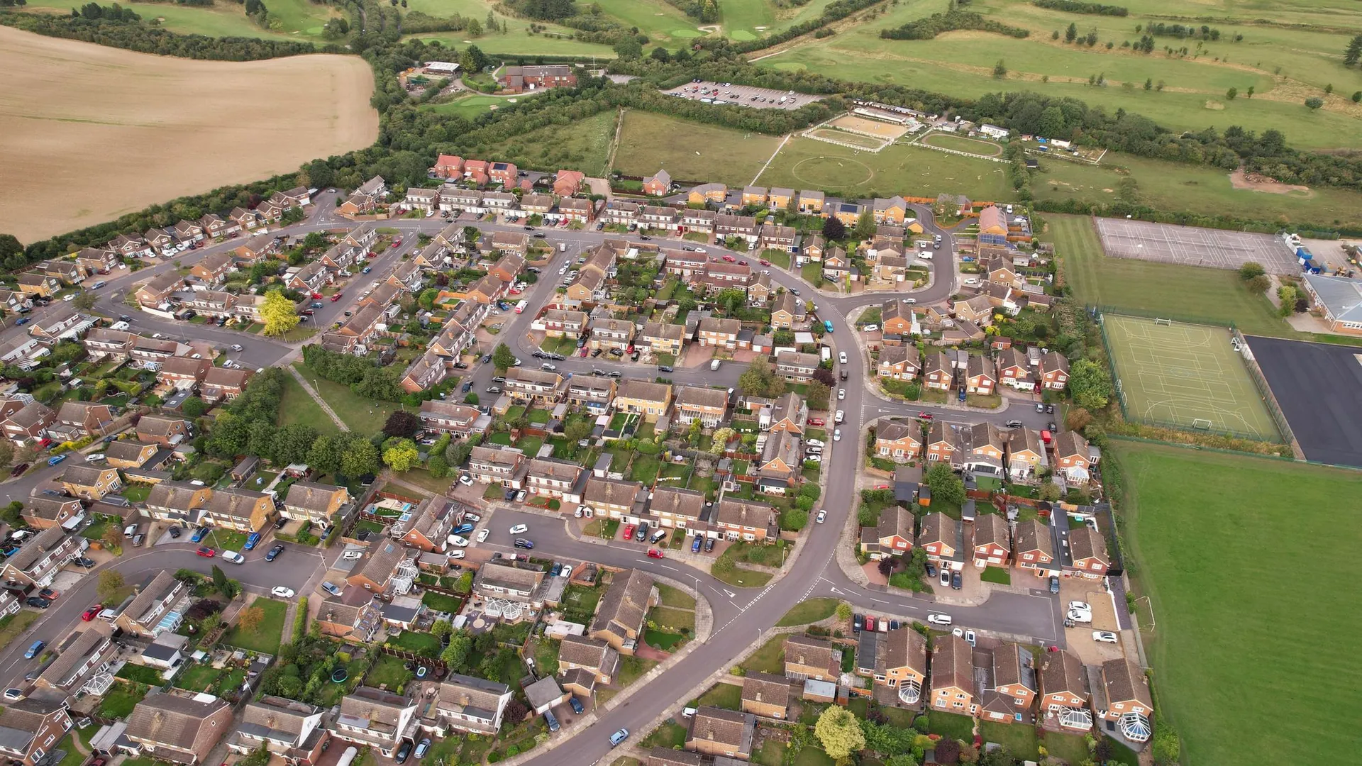 A post-war housing estate seen from the air